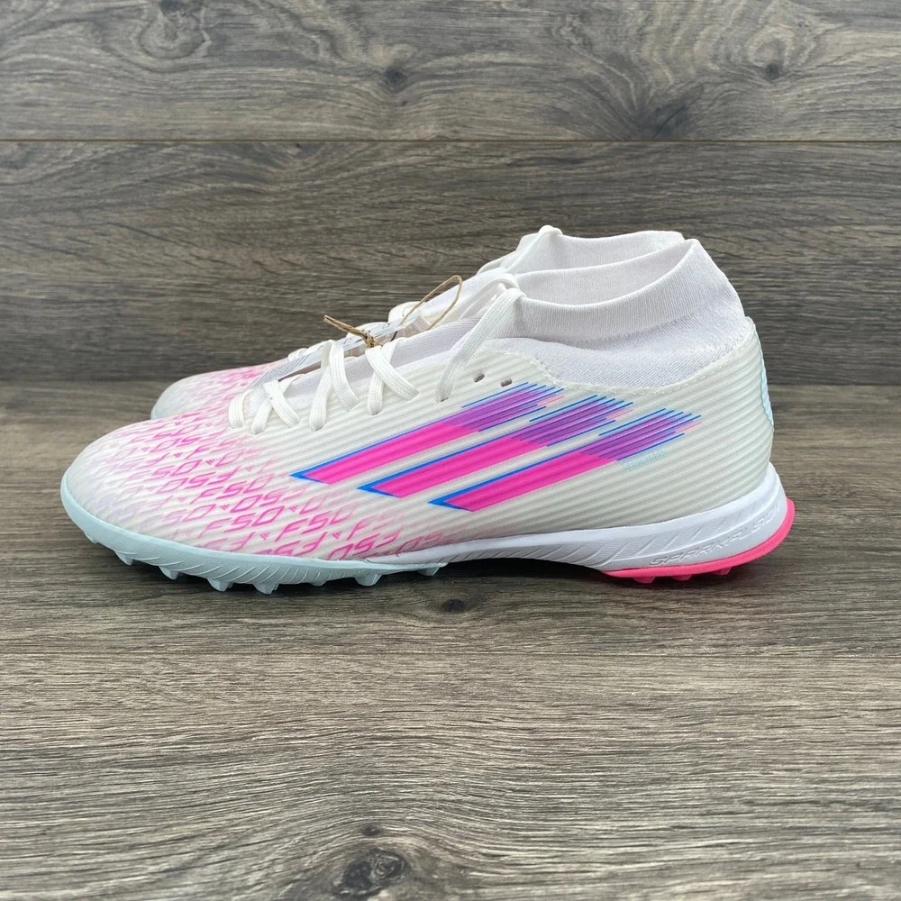 Adidas F50 Sparkfusion League Soccer Shoes Mens 7.5 White Pink Blue JR6926